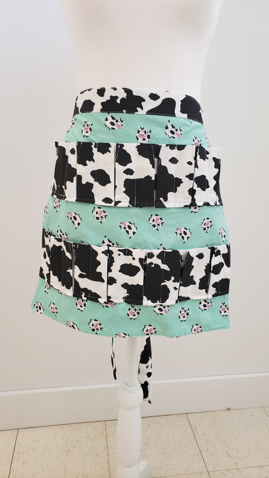 Chicken Egg Collection Apron " Cow Print "