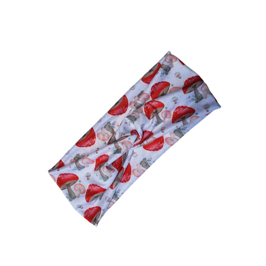 H161  Red Mushrooms "No Slip, Stay in Place" Headband