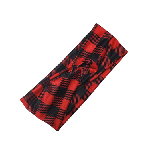 H209 Buffalo Plaid "No Slip, Stay in Place" Headband