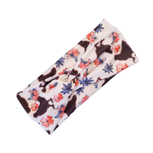 H052  Chicken & Flowers "No Slip, Stay in Place" Headband