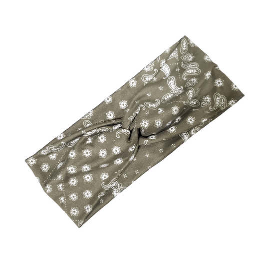 H202   Gray Bandana  "No Slip, Stay in Place" Headband