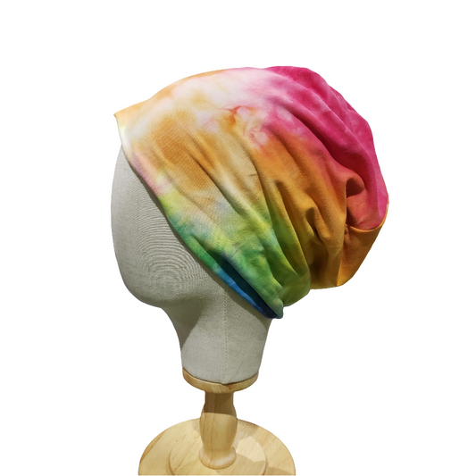 H131 Tie Dye Turbans, Nurse's Caps, Fitted Beanie, Slouchy Hat or Cancer Cap