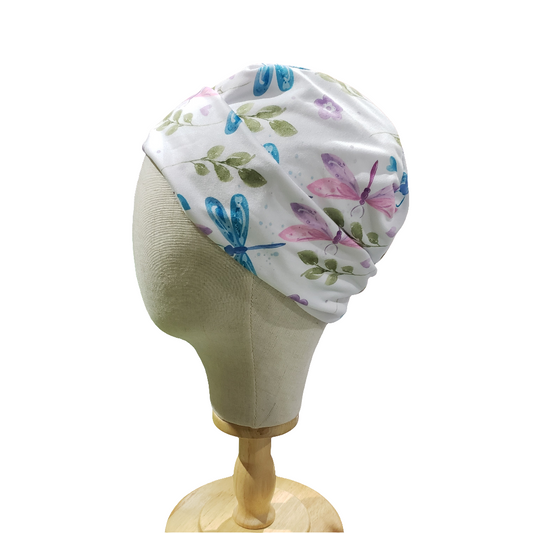 H129  Dragonflies Turbans, Nurse's Caps, Fitted Beanie, Slouchy Hat or Cancer Cap