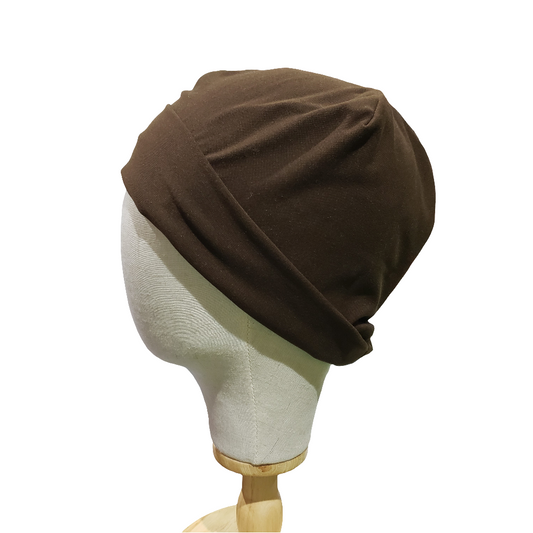 H225 Brown Turbans, Nurse's Caps, Fitted Beanie, Slouchy Hat or Cancer Cap