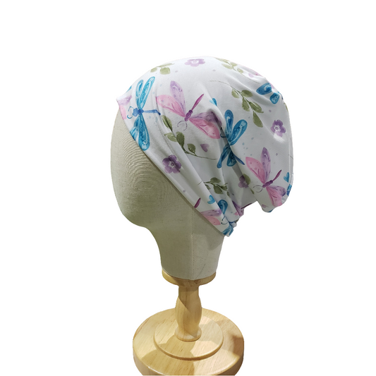 H129  Dragonflies Turbans, Nurse's Caps, Fitted Beanie, Slouchy Hat or Cancer Cap