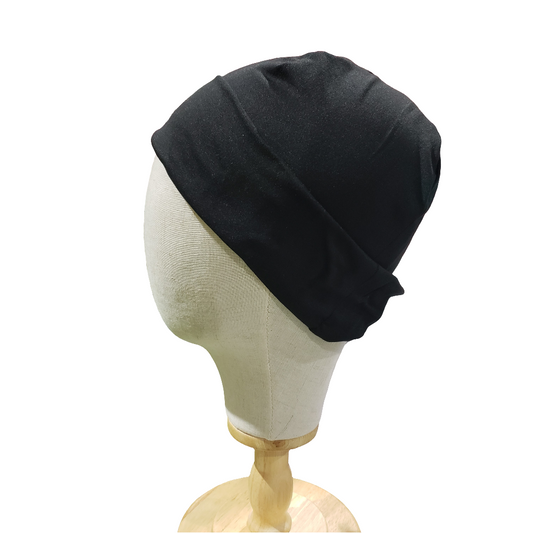 H076 Black Turbans, Nurse's Caps, Fitted Beanie, Slouchy Hat or Cancer Cap